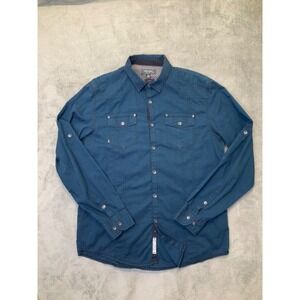 Projek Raw Long Sleeve Slim Fit Button Up Dark Green Size Large